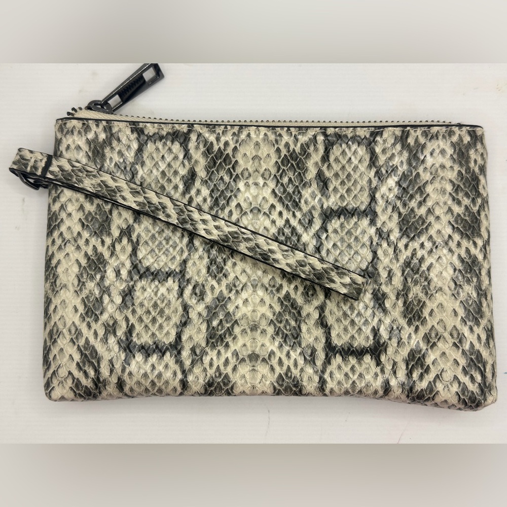 a new day Black and Cream Snakeskin Wristlet